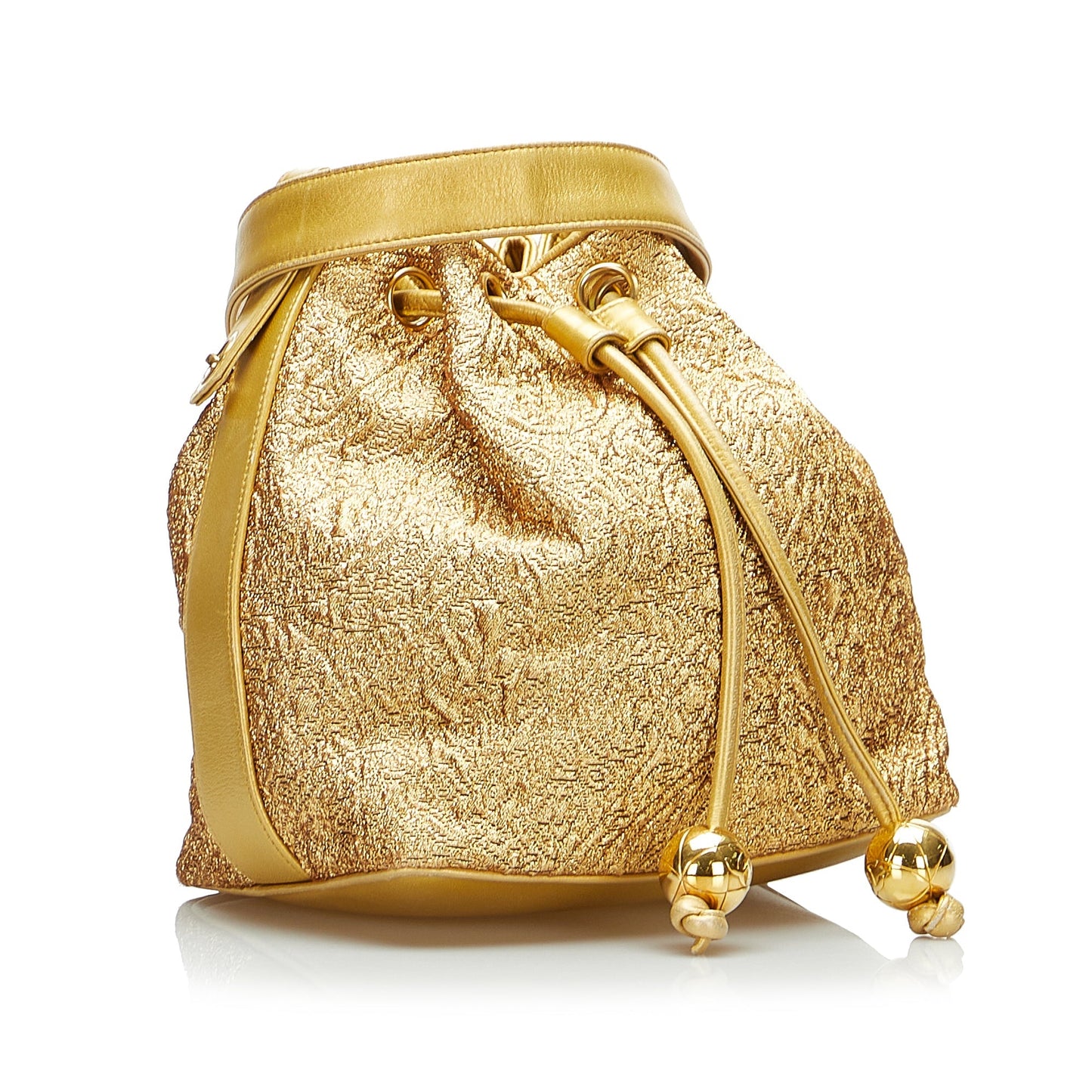 Chanel Brocade Bucket Bag Gold