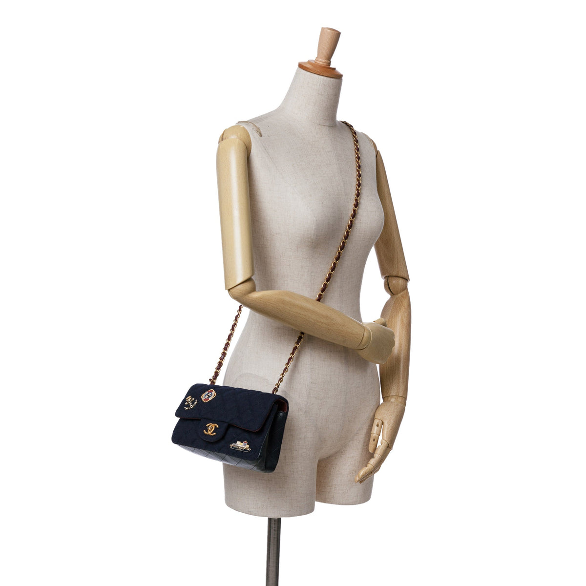 Chanel Mini Rectangular Classic Jersey Sailor Single Flap Blue