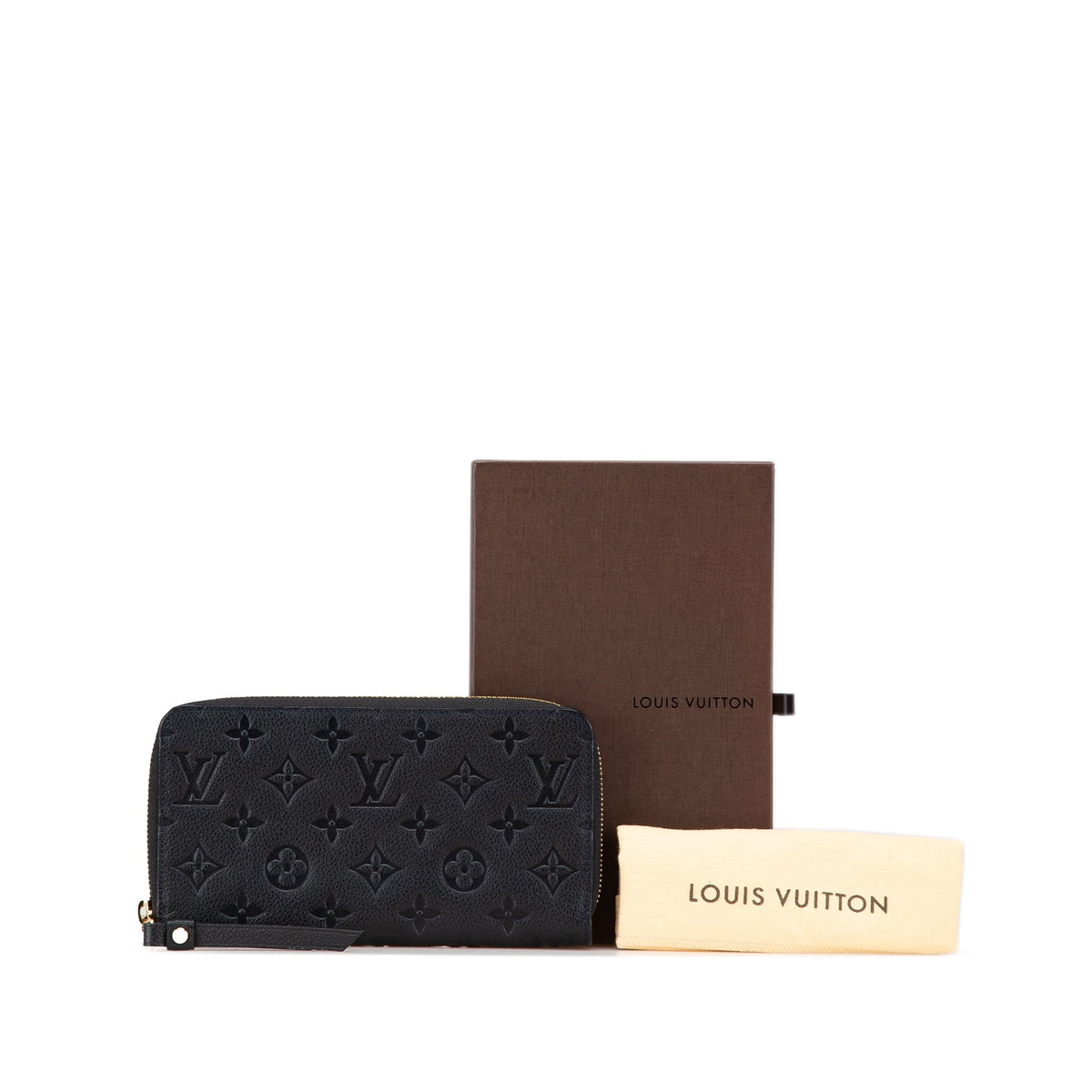 Louis Vuitton Monogram Empreinte Zippy Long Wallet Black