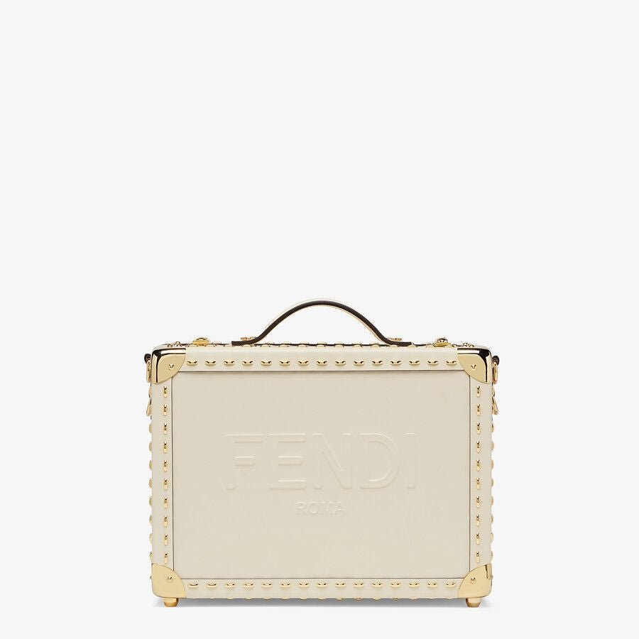 Fendi Small White Leather Suitcase