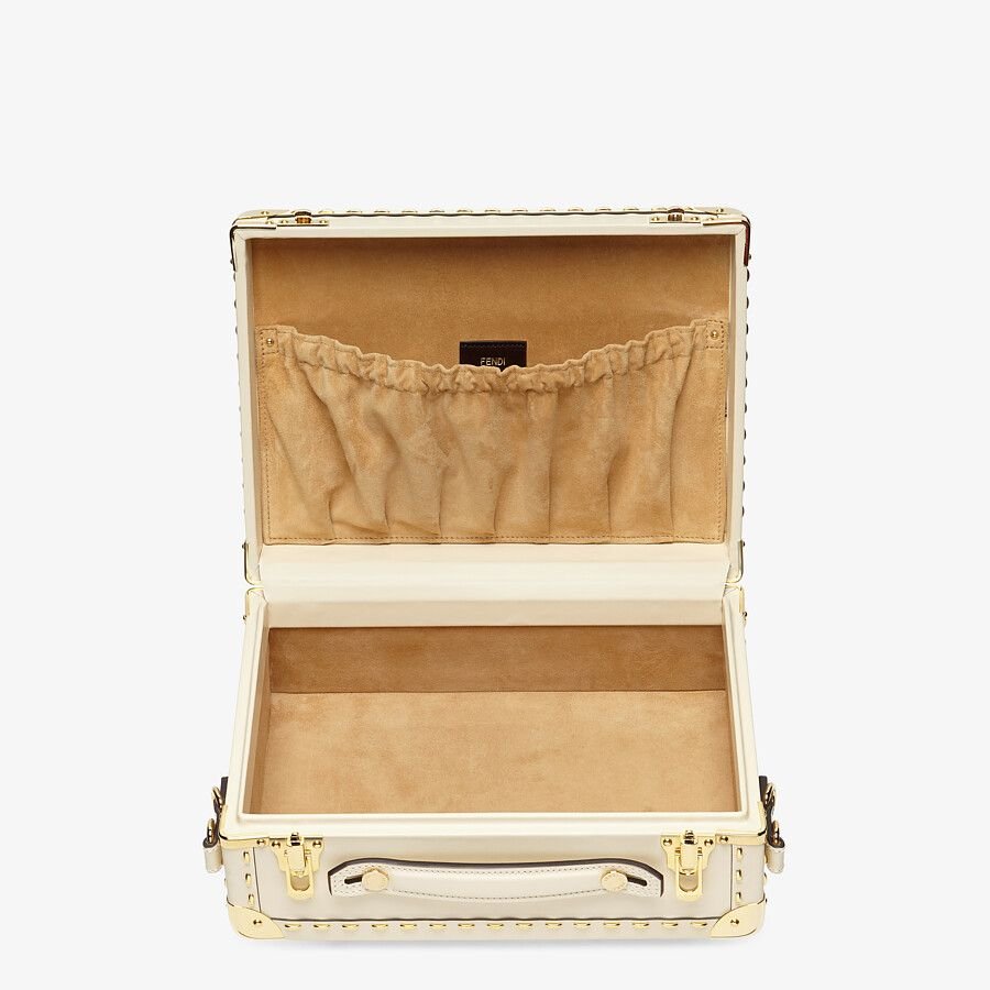 Fendi Small White Leather Suitcase
