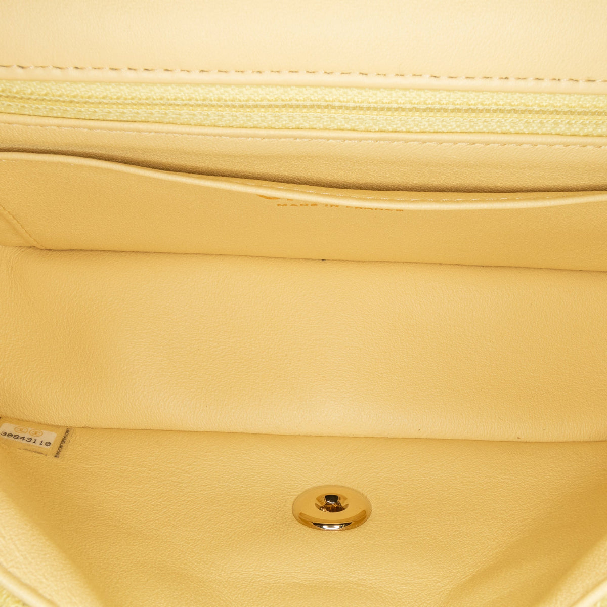 Chanel Mini Rectangular Classic Tweed Fringed Single Flap Yellow