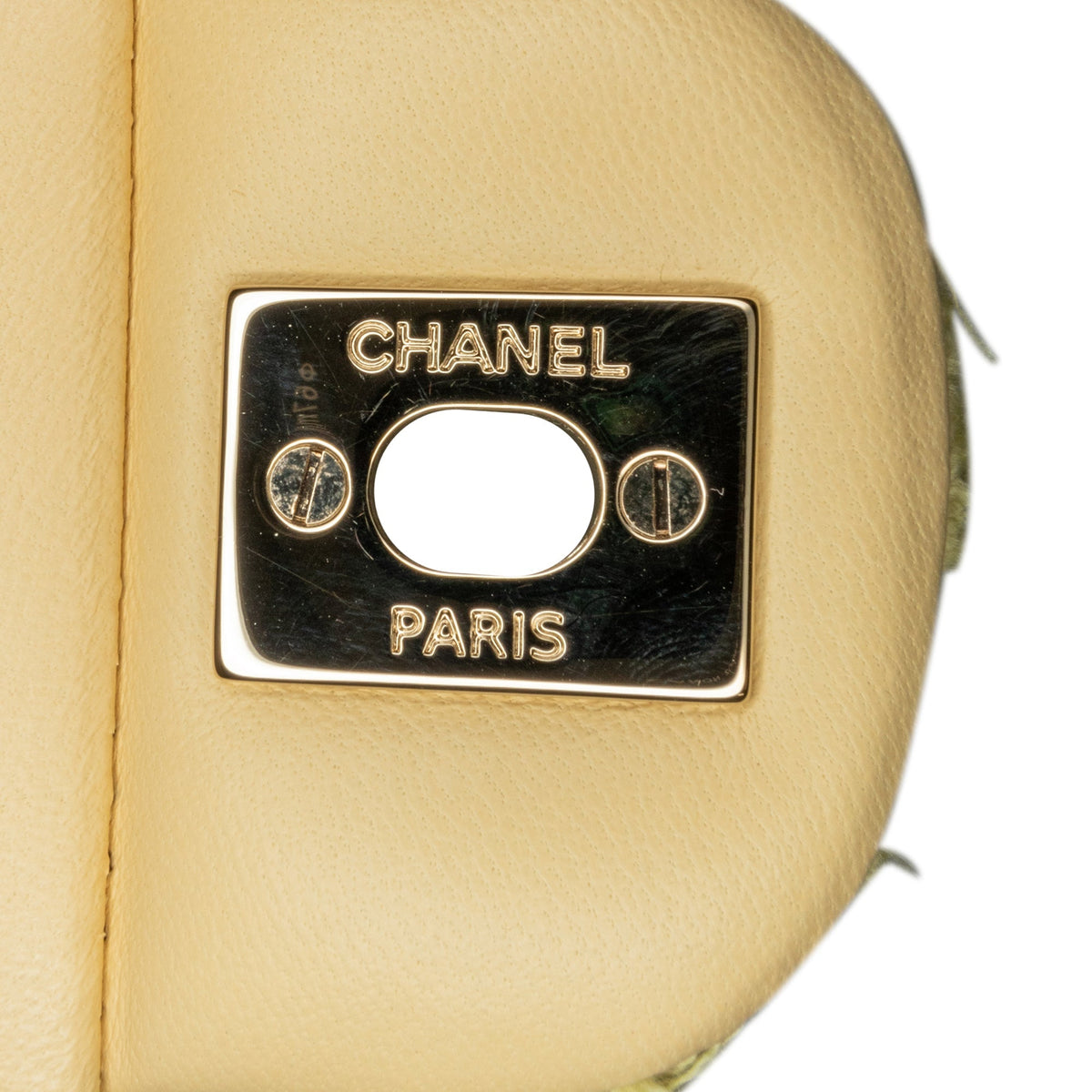 Chanel Mini Rectangular Classic Tweed Fringed Single Flap Yellow