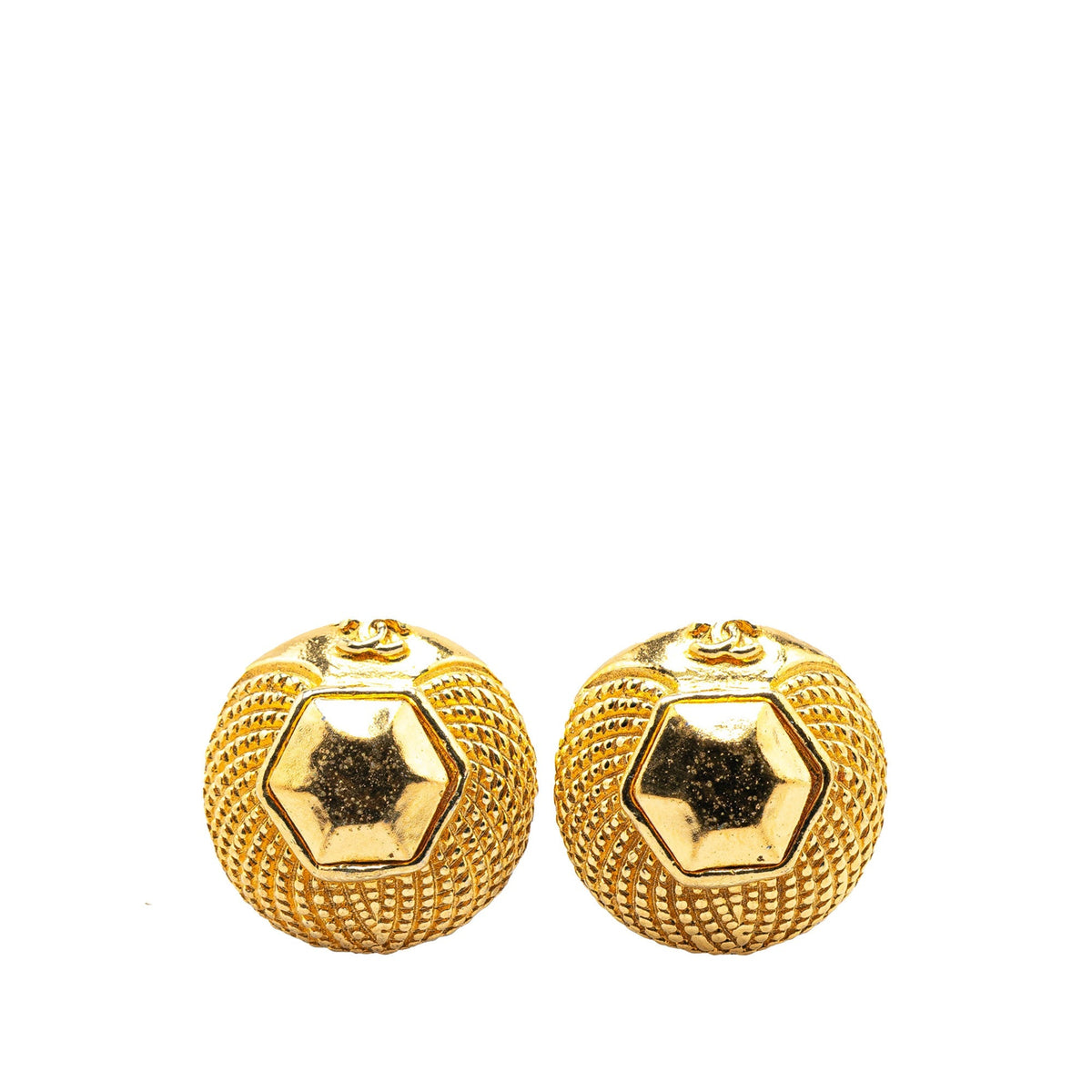 Chanel Gold Plated CC Clip on Earrings Gold