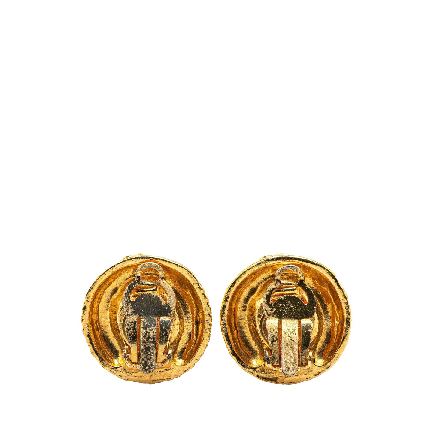 Chanel Gold Plated CC Clip on Earrings Gold