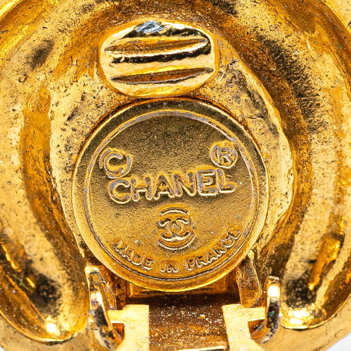 Chanel Gold Plated CC Clip on Earrings Gold