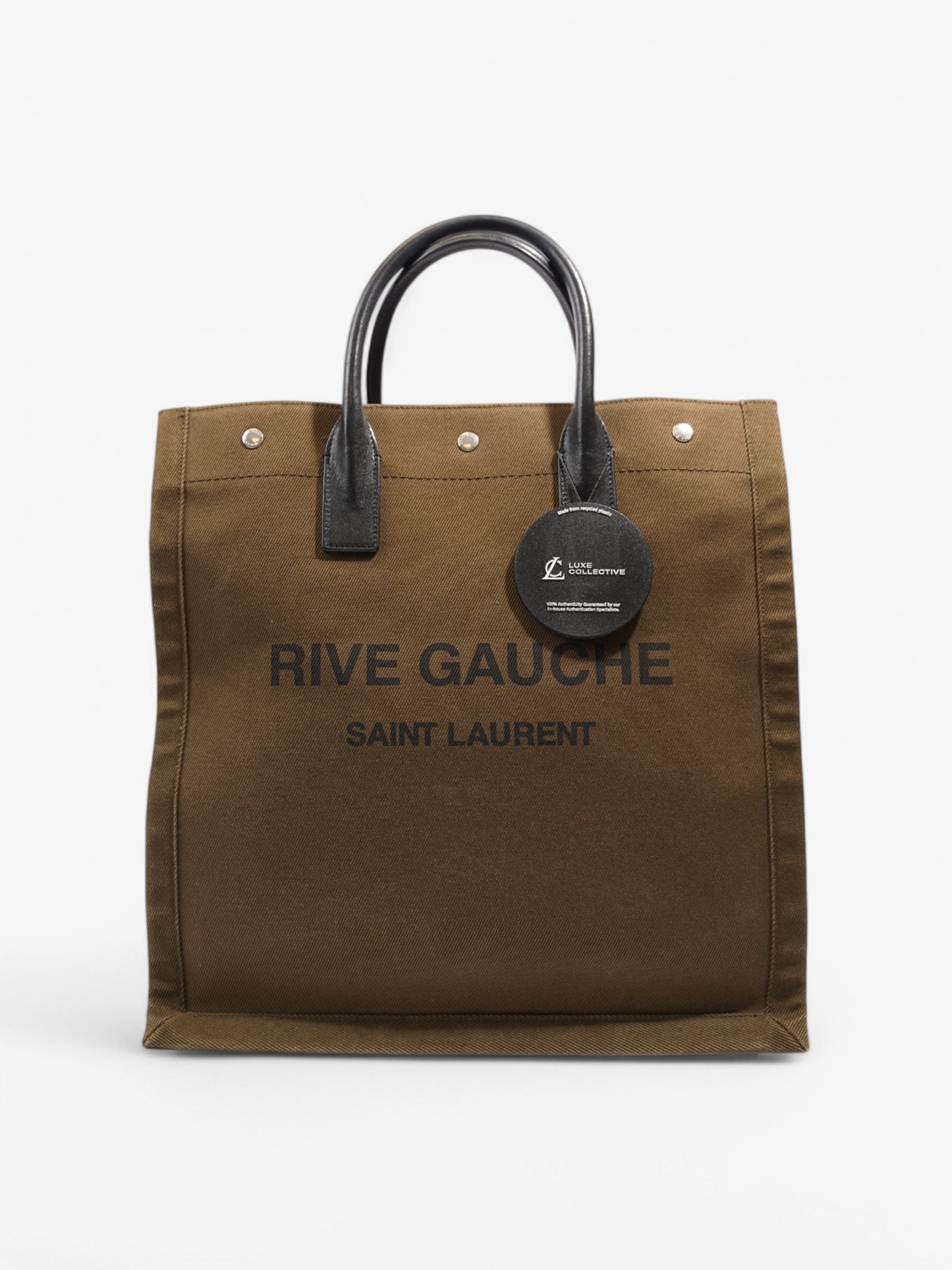 Saint Laurent Rive Gauche Tote Khaki / Black Canvas