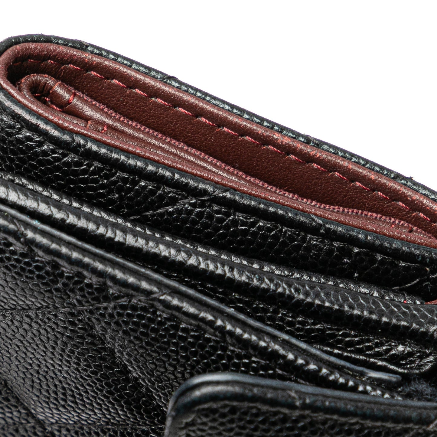 Chanel CC Quilted Caviar Trifold Wallet Black