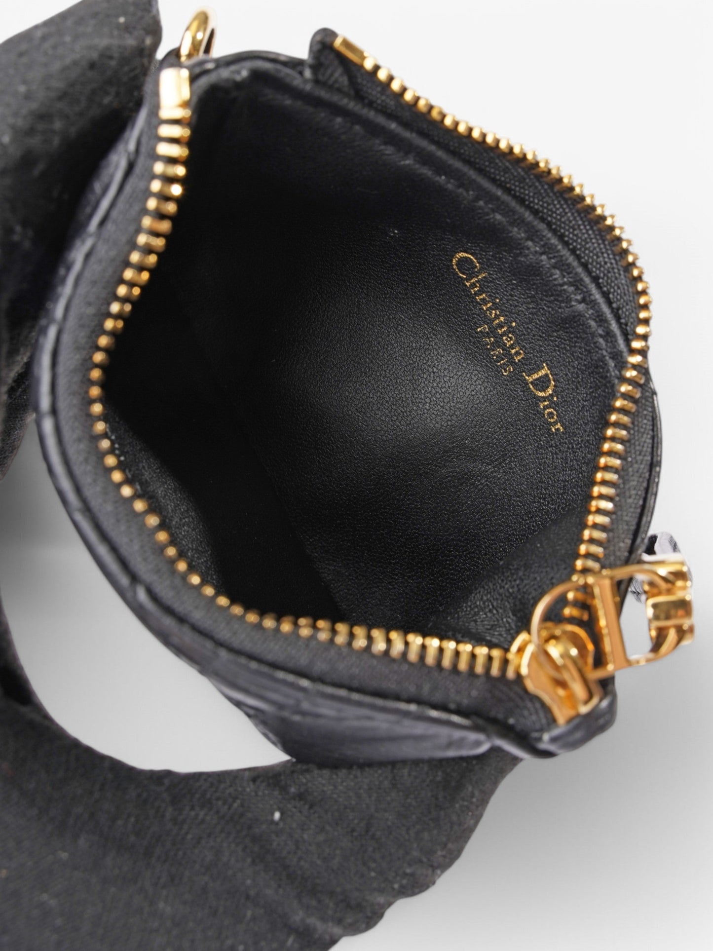 Christian Dior Caro Multifunction Pouch Black / Gold Leather