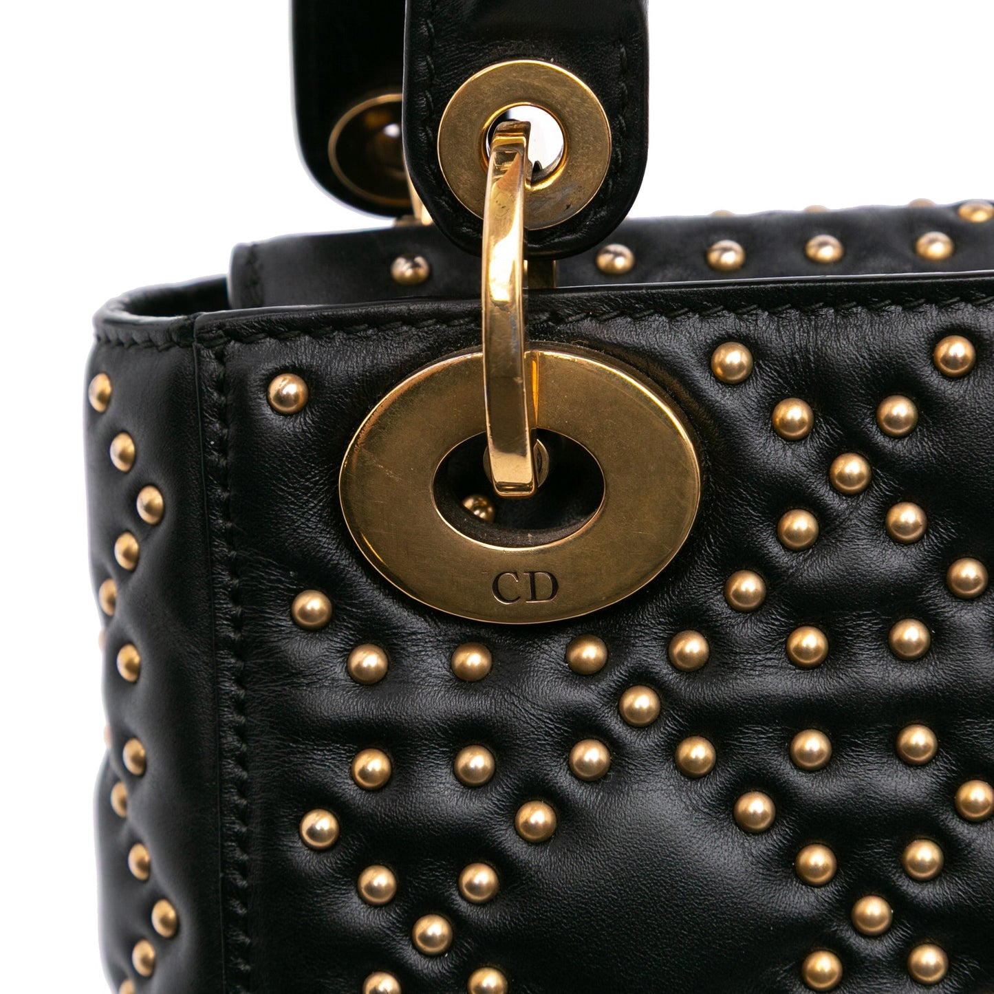 Dior Mini Lambskin Cannage Studded Supple Lady Dior Black