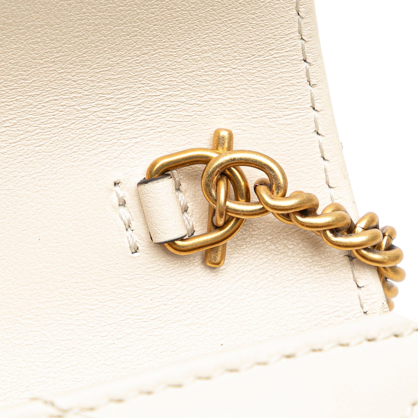 Gucci Super Mini GG Marmont Leather Matelasse Flap Crossbody White
