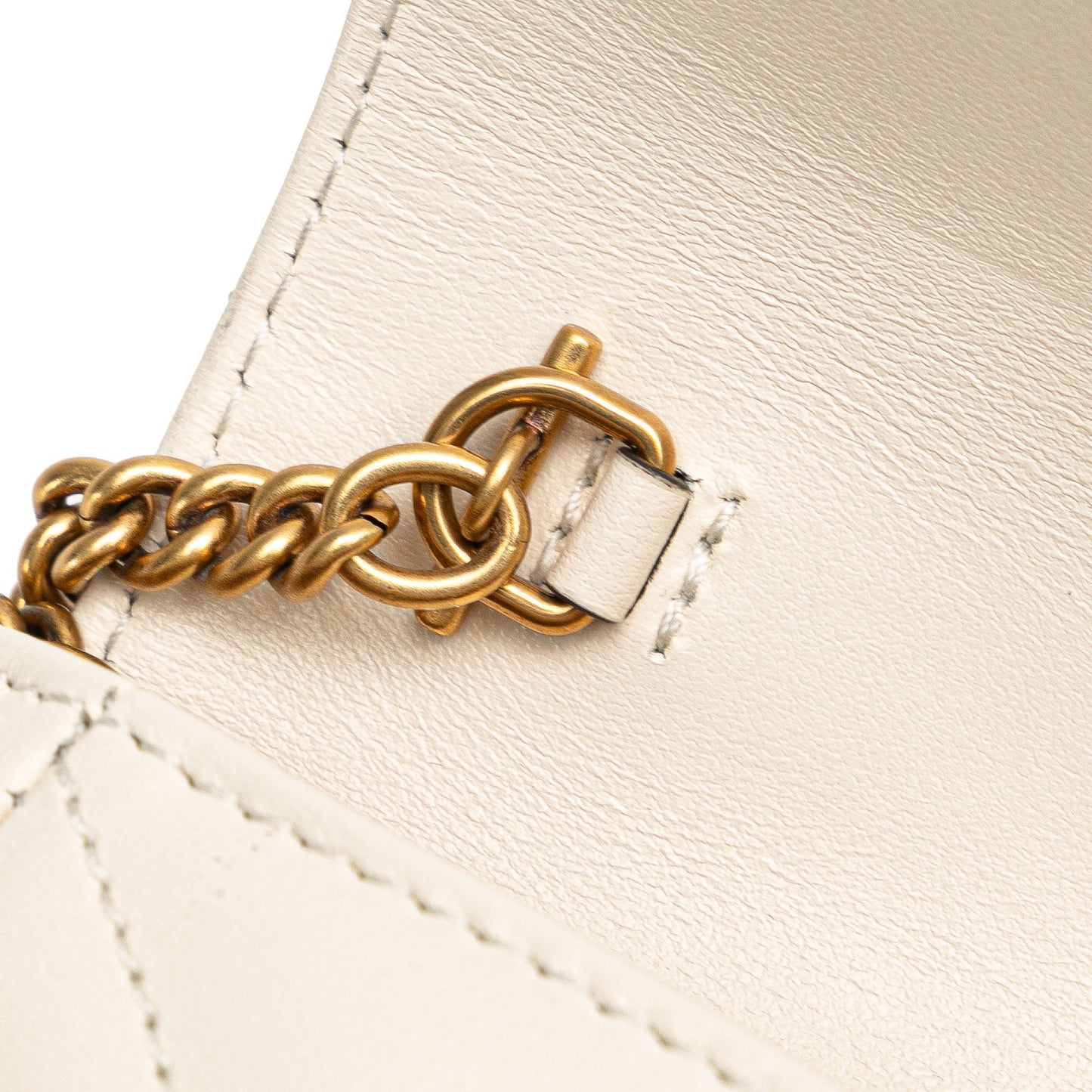 Gucci Super Mini GG Marmont Leather Matelasse Flap Crossbody White