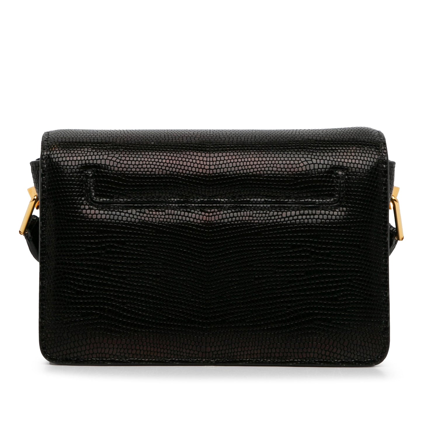 Tom Ford Small T-Clasp Lizard-Embossed Crossbody Bag Black