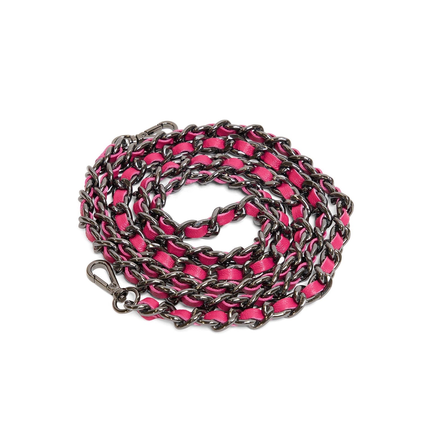 Woman Leather Clutch Intreccio Optical Suede Fucsia