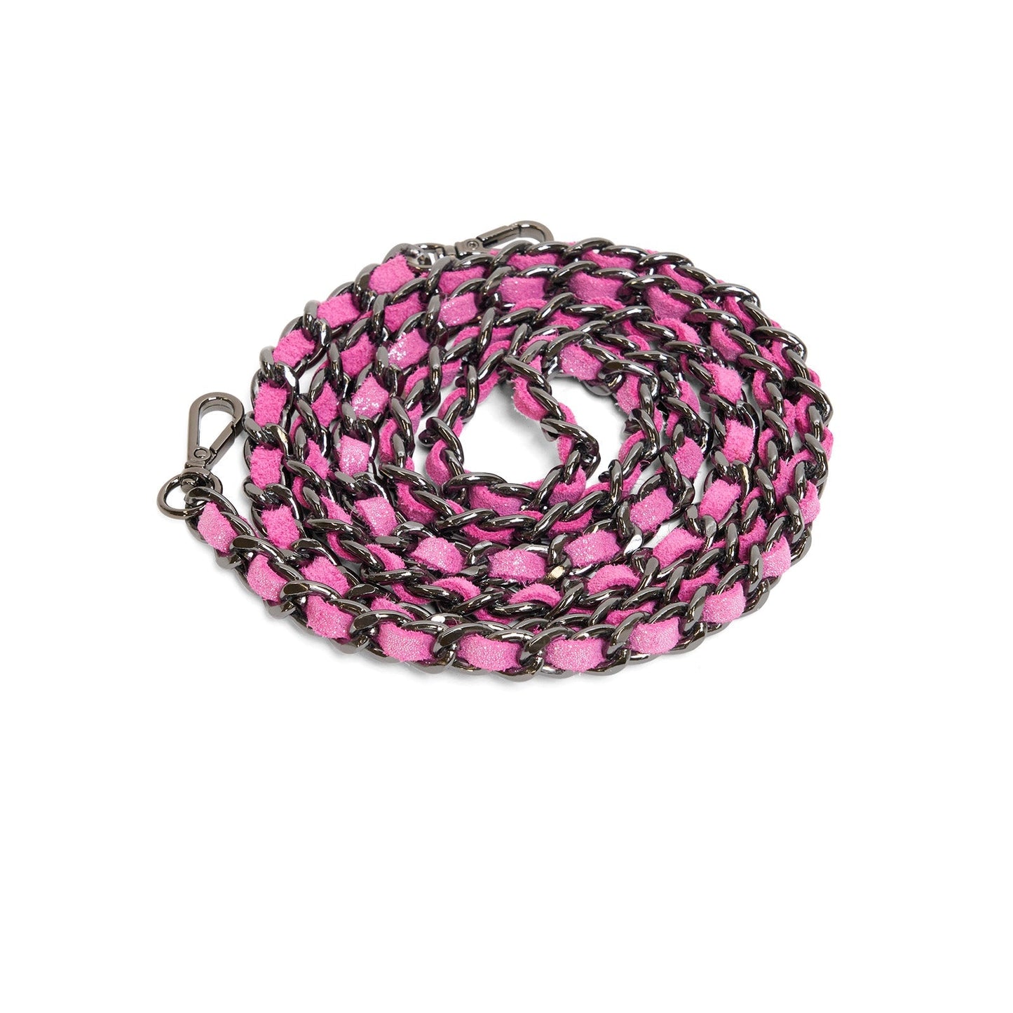 Woman Leather Clutch Intreccio Optical Shimmer Candy Pink and Rose Bon Bon