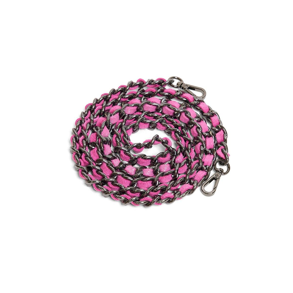 Woman Leather Clutch Intreccio Optical Shimmer Candy Pink
