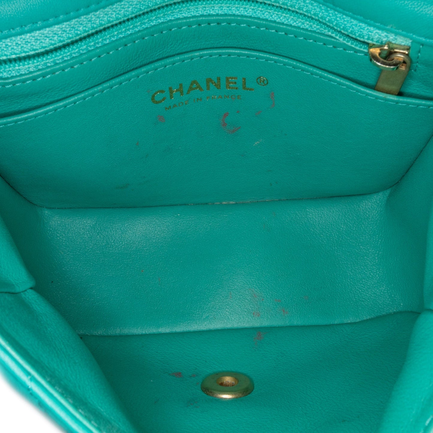 Chanel Mini Square Classic Lambskin Single Flap Green