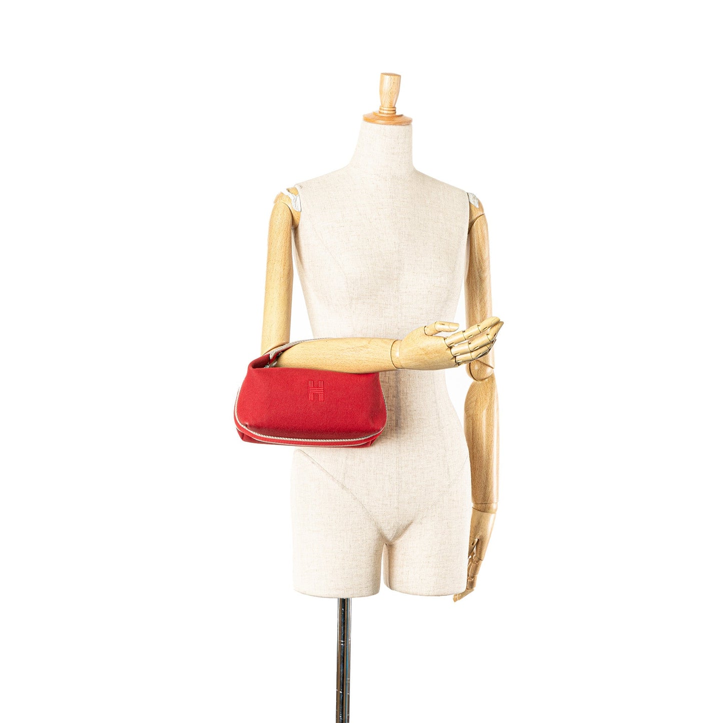 Hermès Small Toile Bride A Brac Red