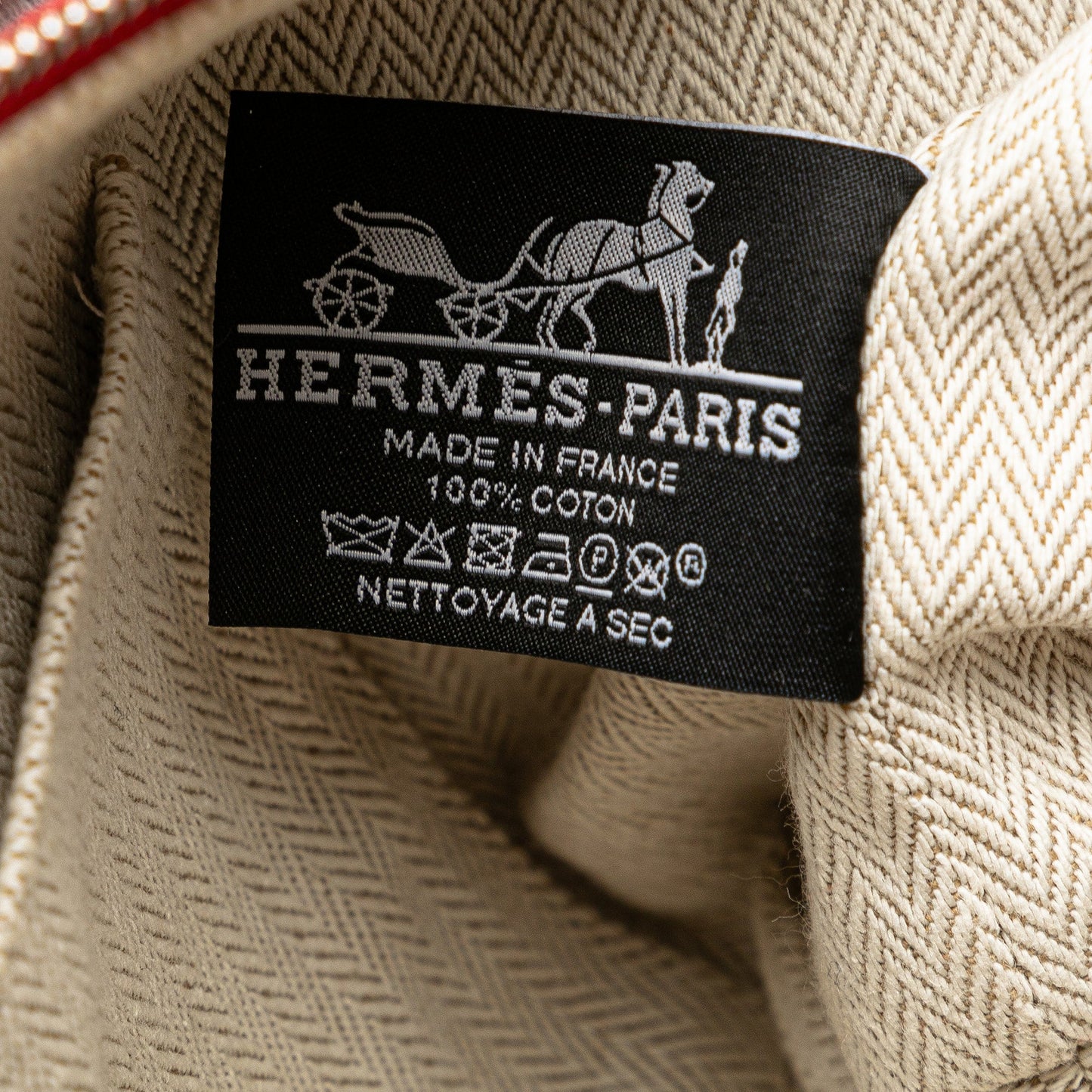 Hermès Small Toile Bride A Brac Red