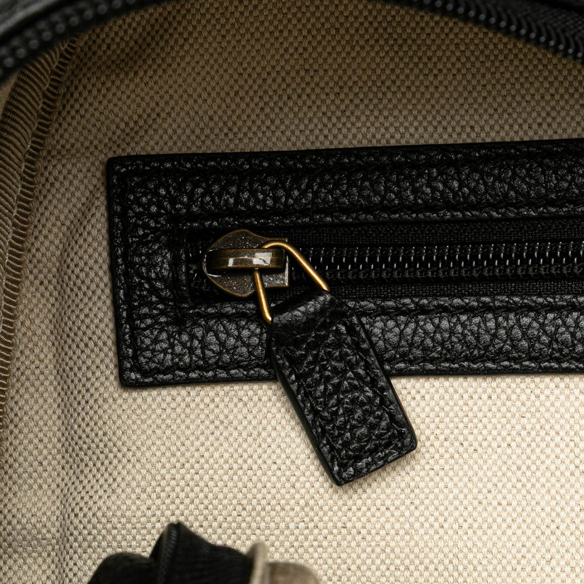 Gucci Leather Logo Backpack Black