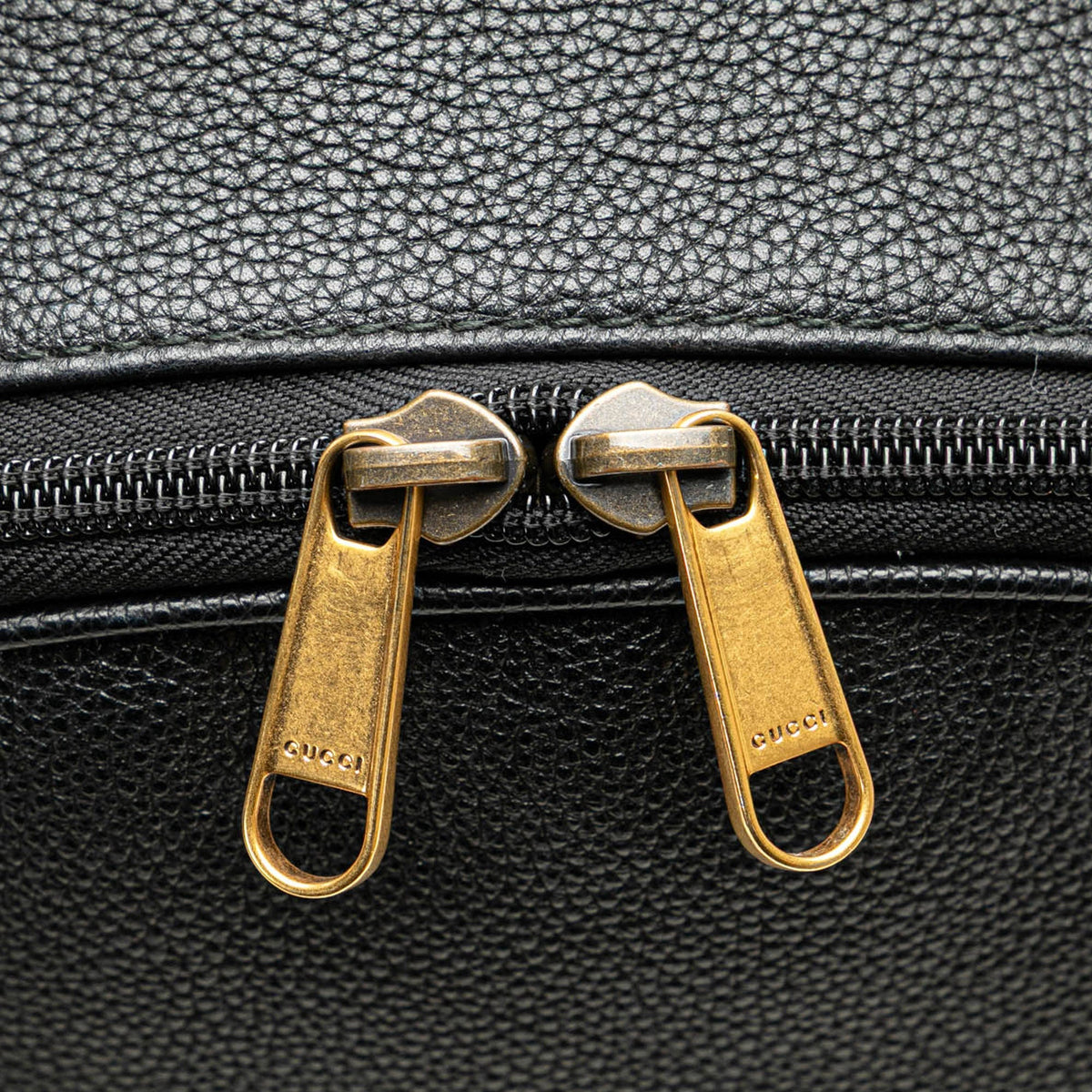 Gucci Leather Logo Backpack Black
