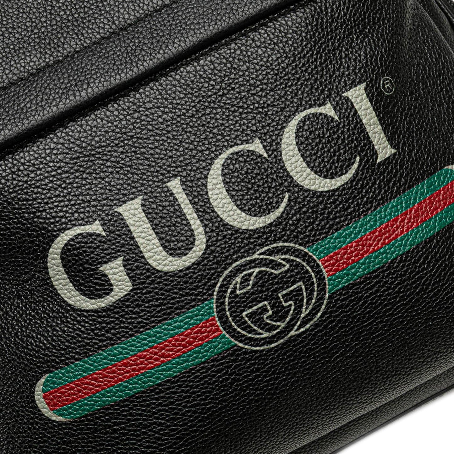 Gucci Leather Logo Backpack Black