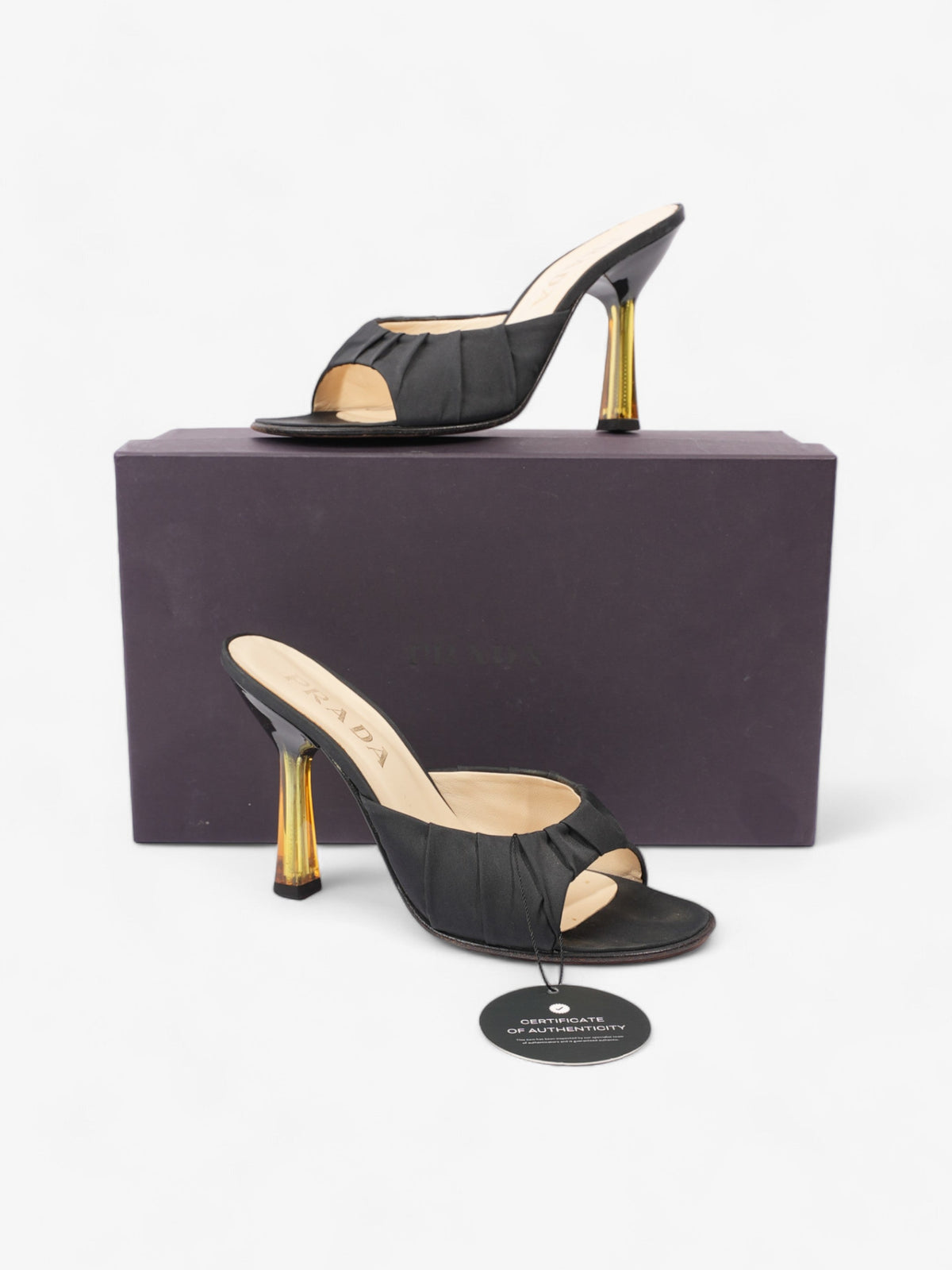 Prada Pump 100 Black Satin EU 37 UK 4