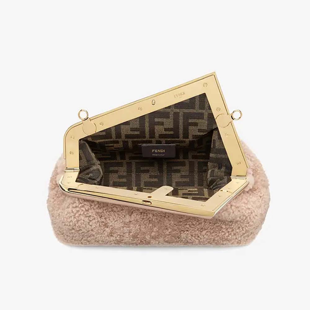 Fendi First Small Pink Sheepskin Bag