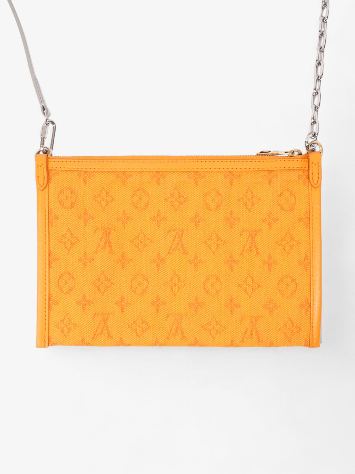 Louis Vuitton Double Flat Messenger Bag Orange / White Monogram Coated Canvas