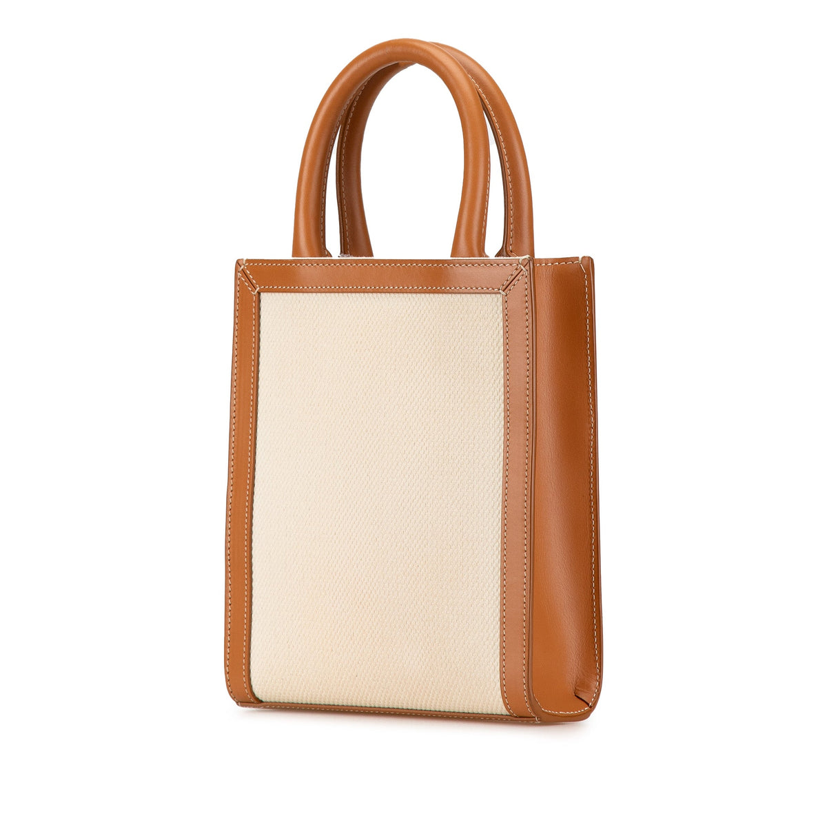Celine Mini Canvas Vertical Cabas Satchel Brown