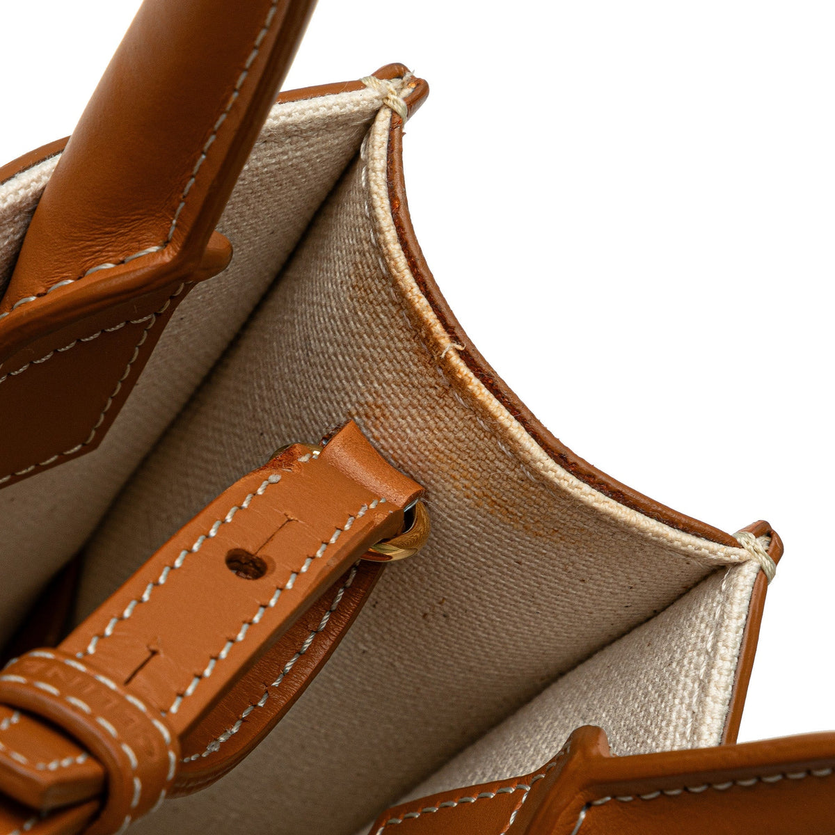 Celine Mini Canvas Vertical Cabas Satchel Brown