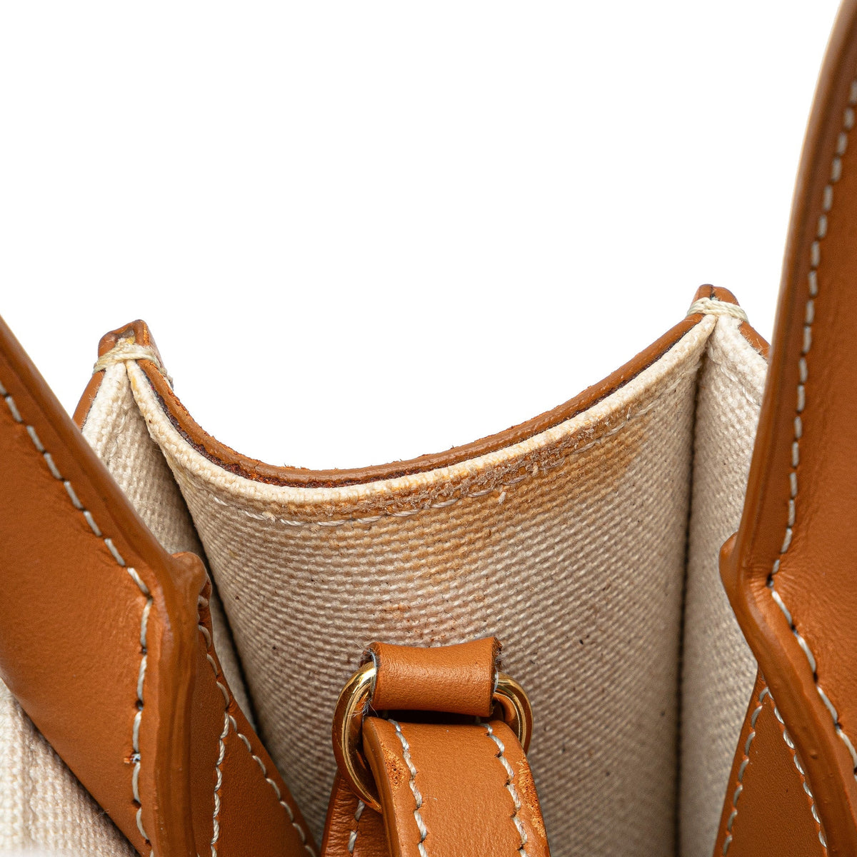 Celine Mini Canvas Vertical Cabas Satchel Brown