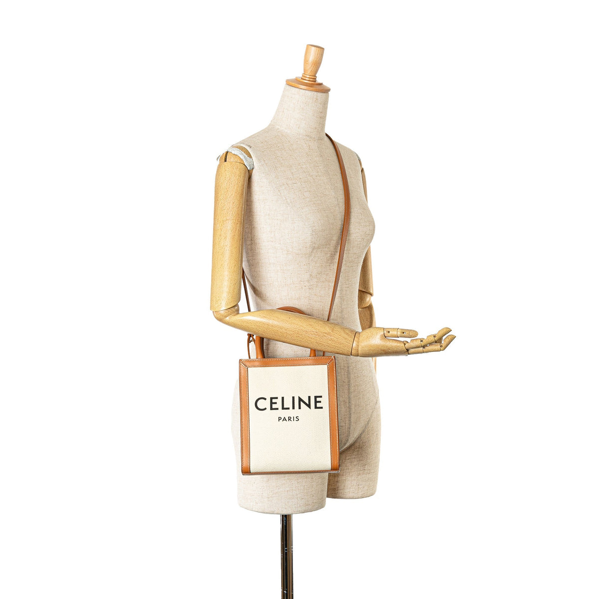 Celine Mini Canvas Vertical Cabas Satchel Brown