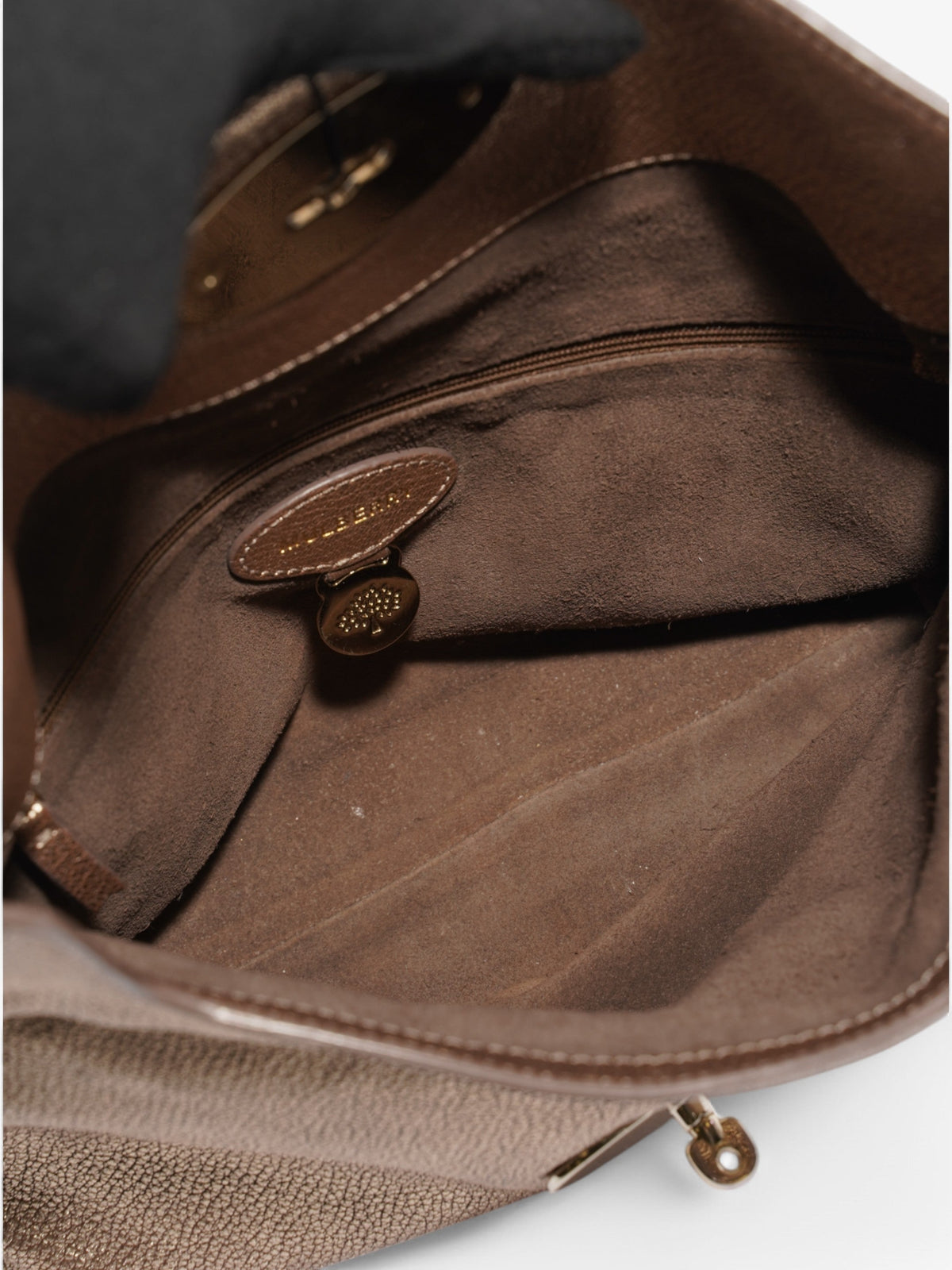 Mulberry Metallic Clutch Bag Gold Leather