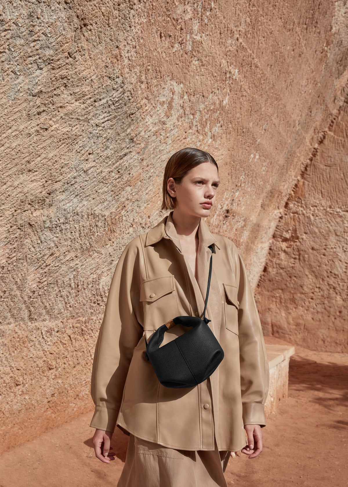 Polène Beri Bag - Textured Black