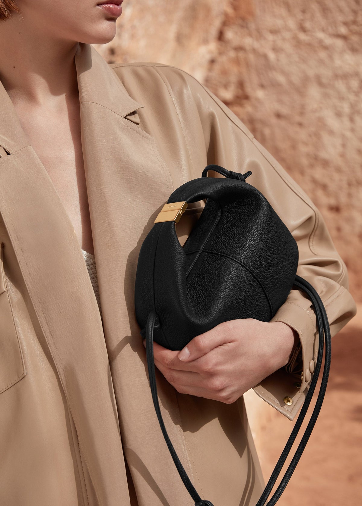 Polène Beri Bag - Textured Black