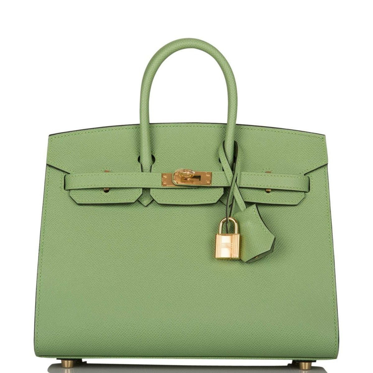 Hermes Birkin Sellier 25 Vert Criquet Epsom Gold Hardware