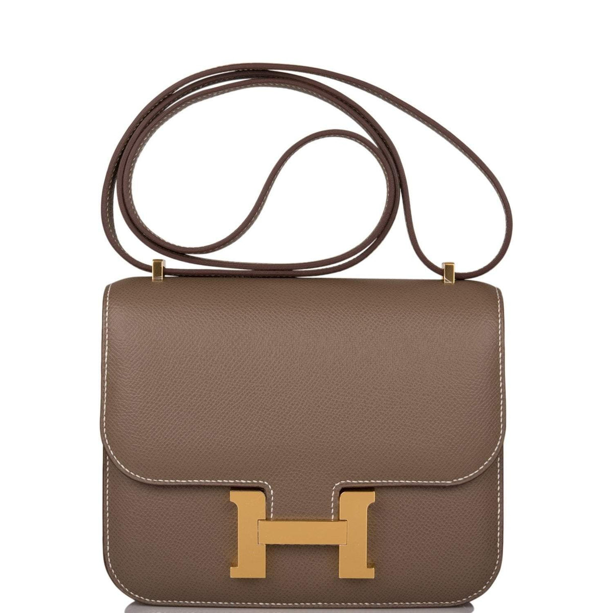 Hermes Etoupe Epsom Mini Constance 18cm Gold Hardware