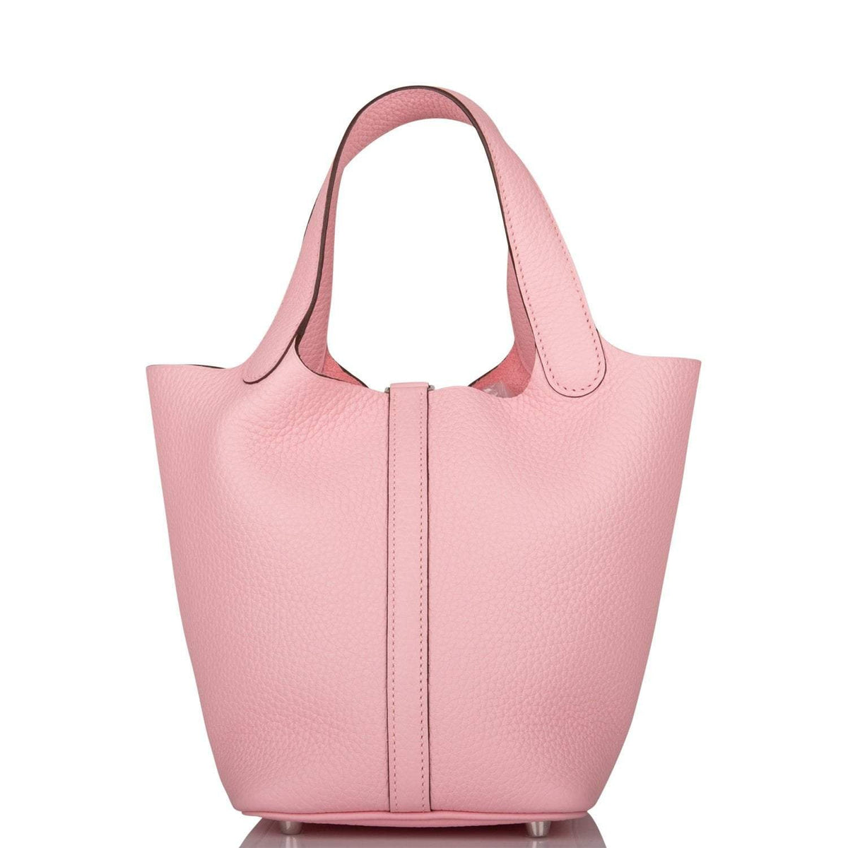 Hermes Rose Sakura Clemence Picotin Lock 18cm Palladium Hardware