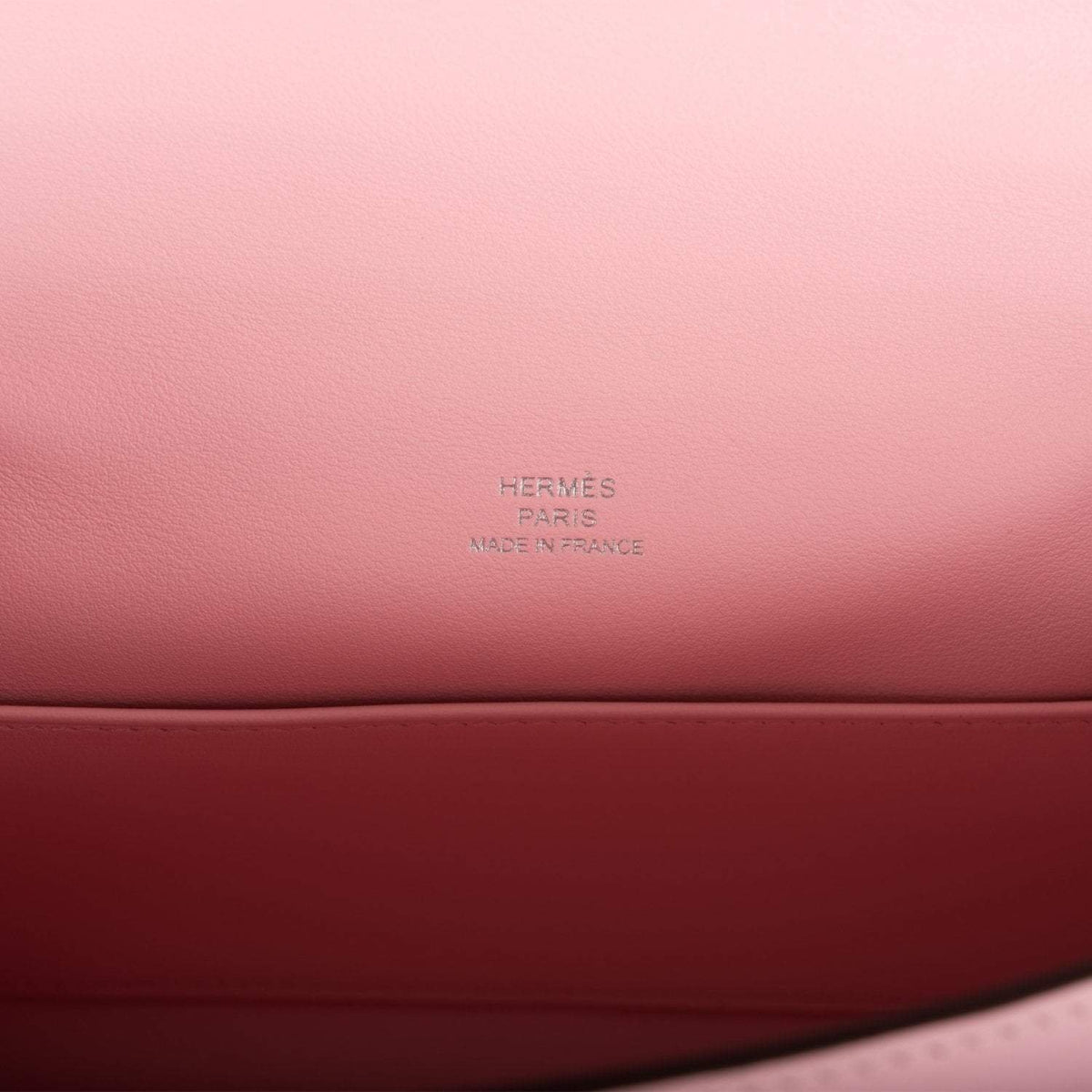 Hermes Rose Sakura Swift Mini Kelly Pochette Palladium Hardware
