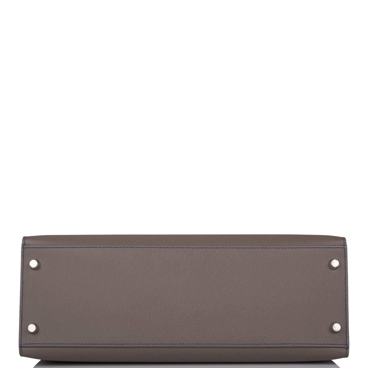 Hermes Kelly 32cm Bi-Color Etain and Bleu Electric Epsom Sellier Palladium Hardware