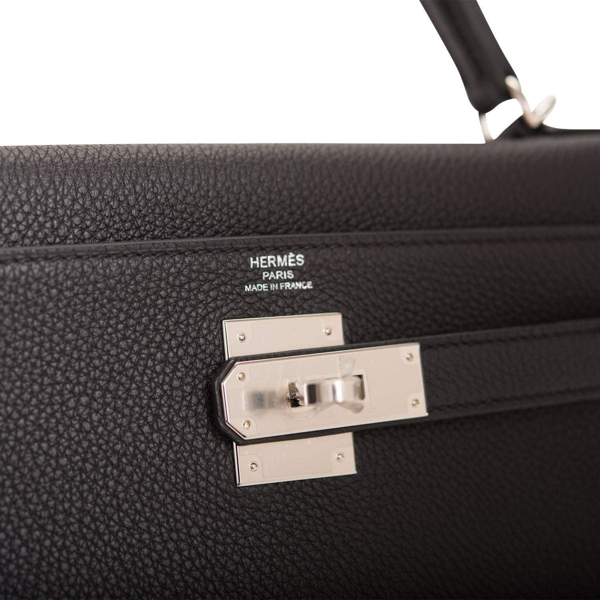 Hermes Black Togo Retourne Kelly 28cm Palladium Hardware