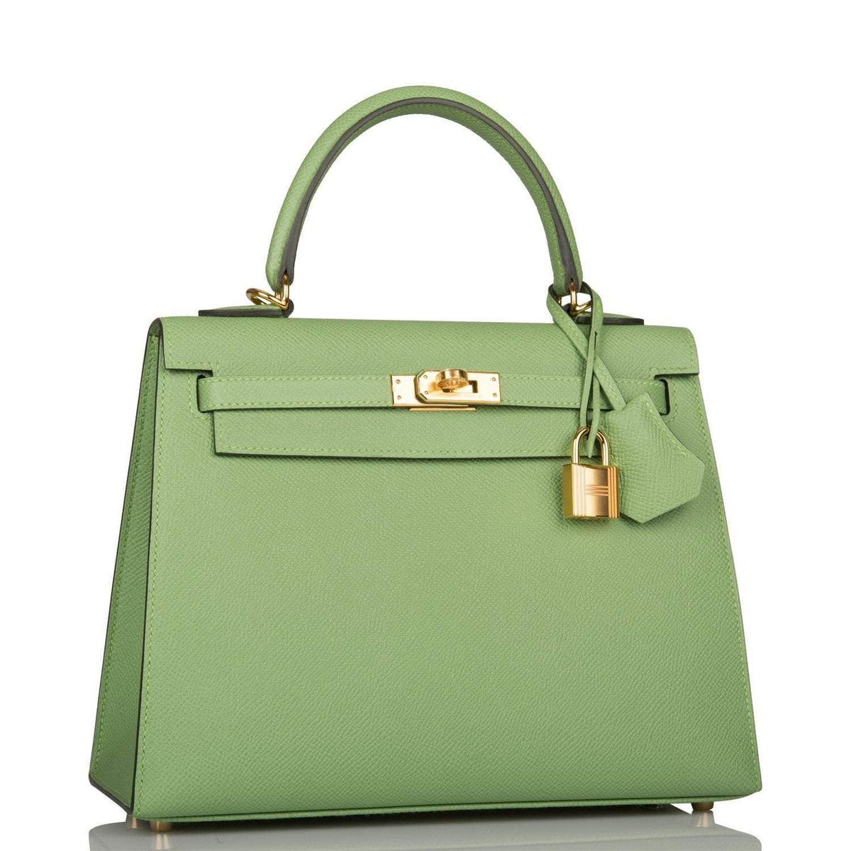 Hermes Vert Criquet Epsom Sellier Kelly 25cm Gold Hardware