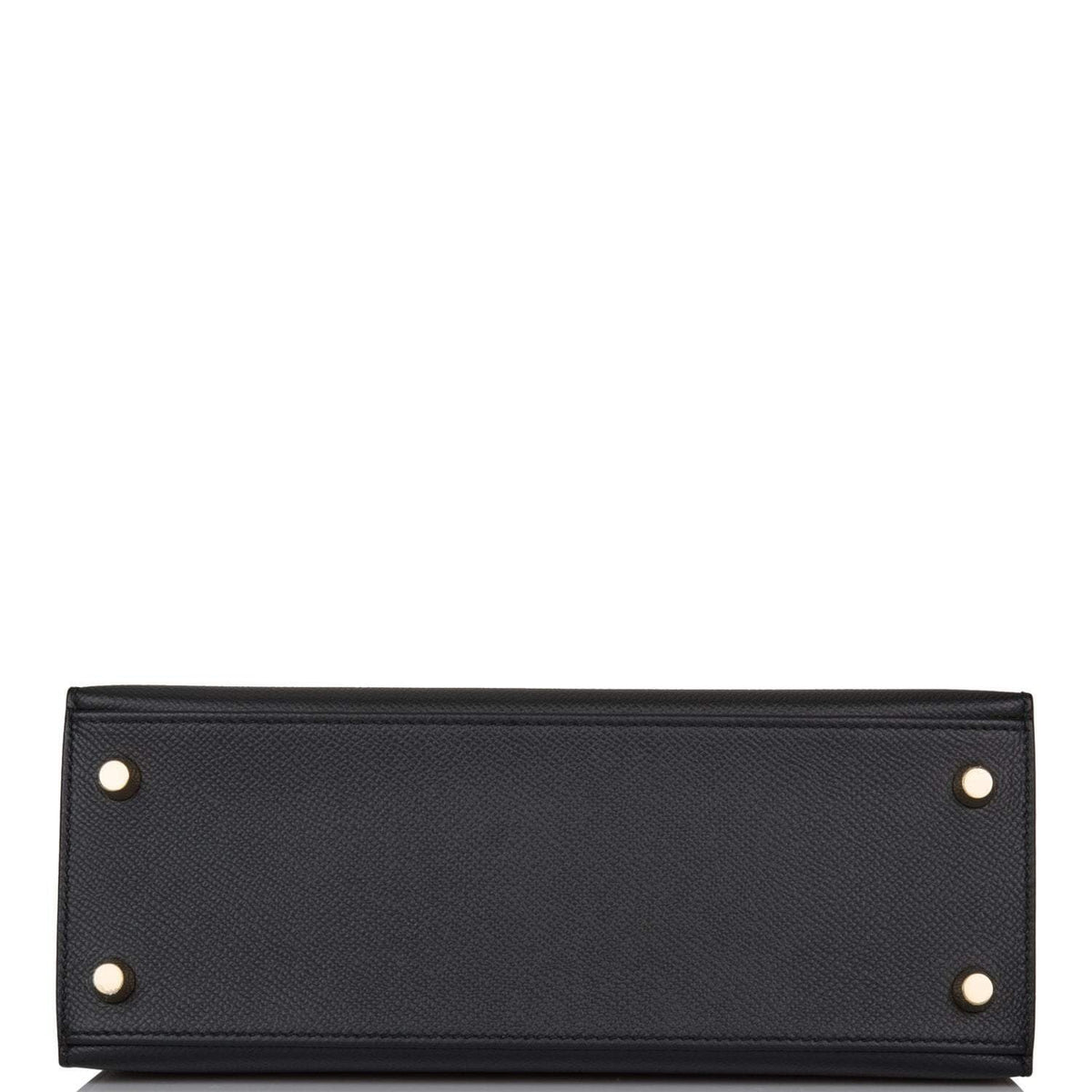 Hermes Kelly 28cm Bi-Color Black and Craie Epsom Sellier Brushed Gold Hardware