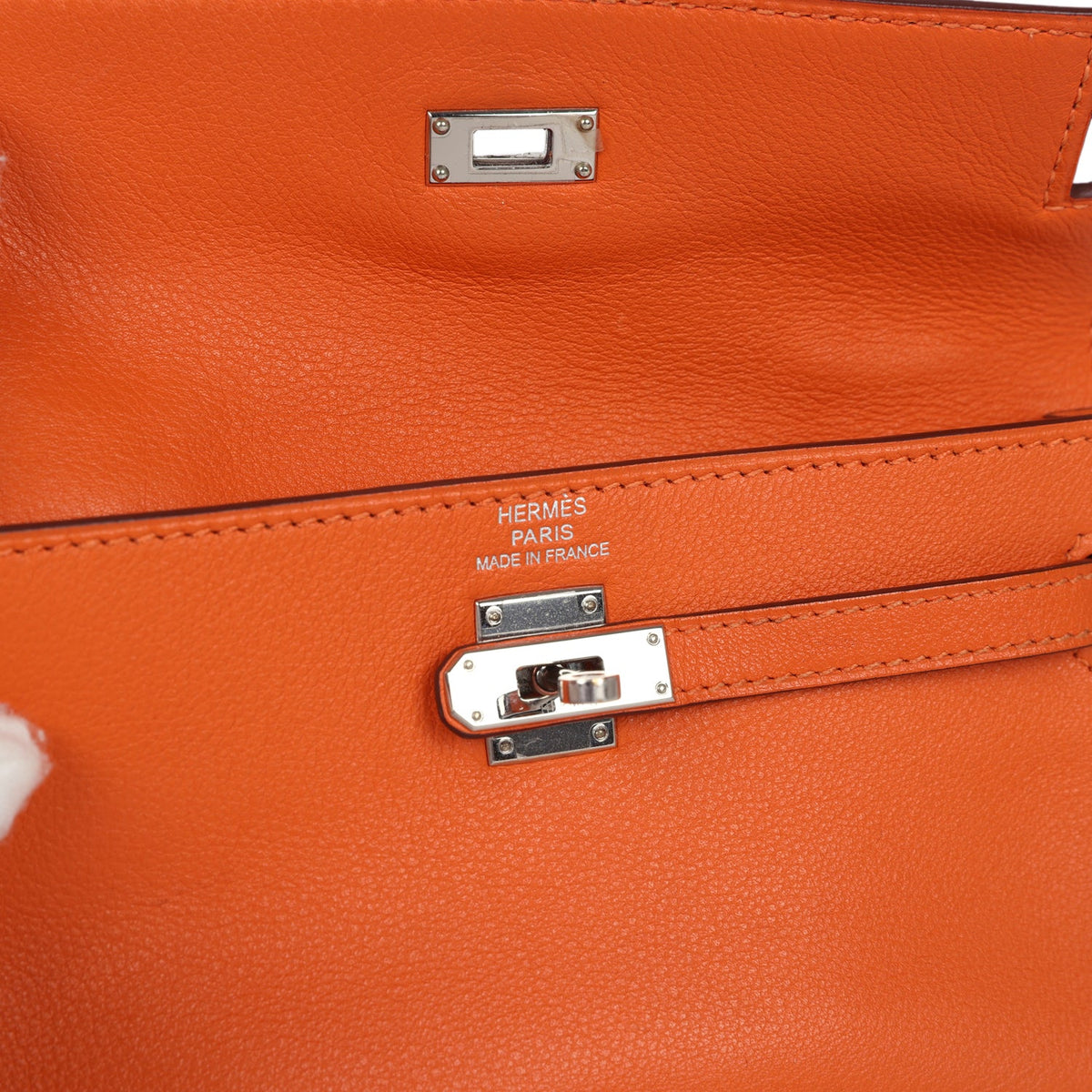 Hermes Micro Kelly 15 Orange Swift Palladium Hardware