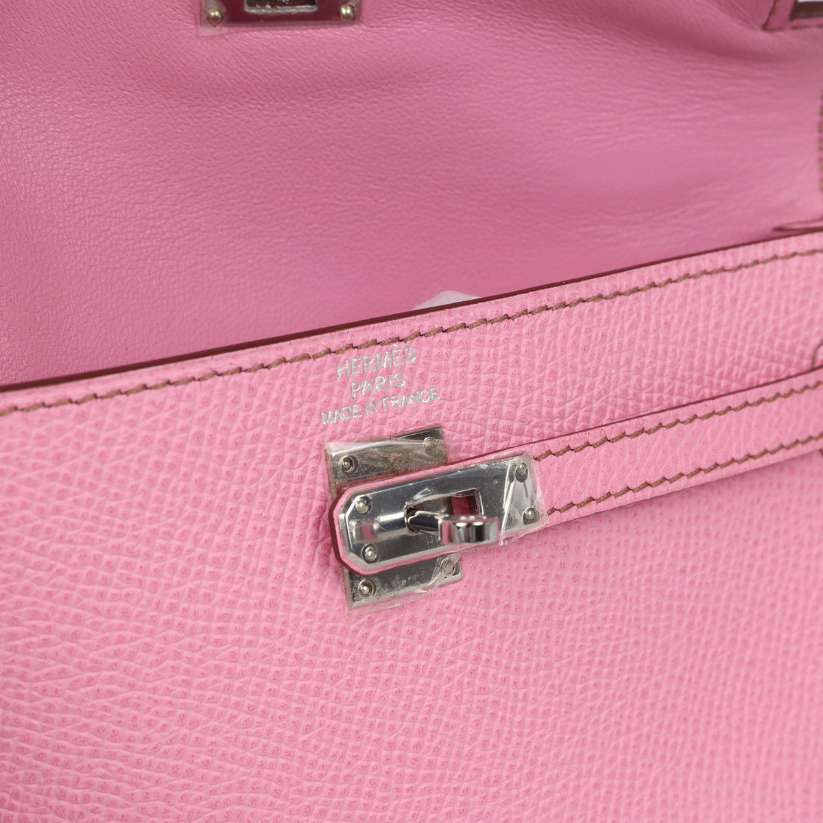 Hermes Micro Kelly 15 Bubblegum Epsom Palladium Hardware