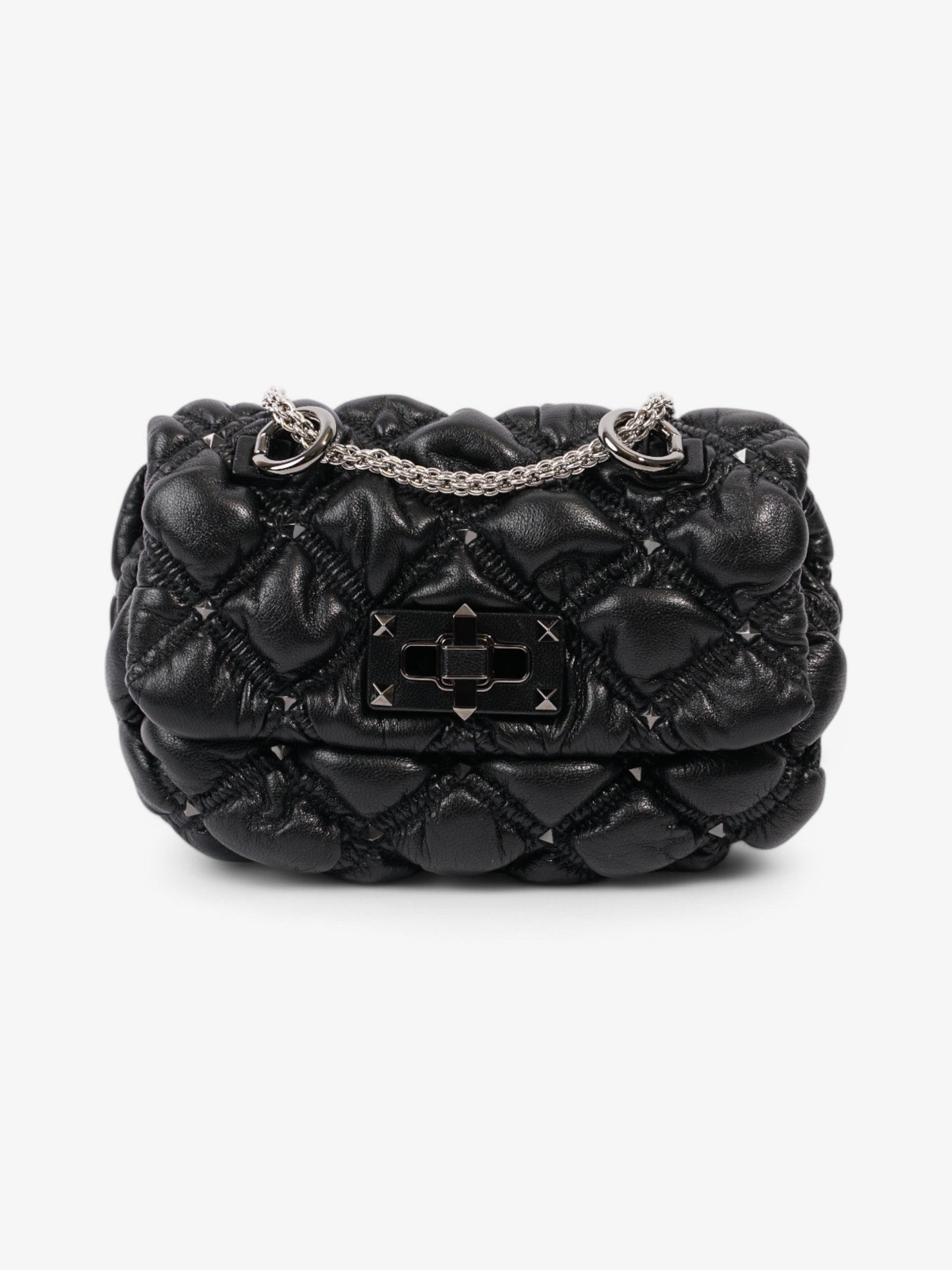 Valentino SpikeMe Black Nappa Leather Small
