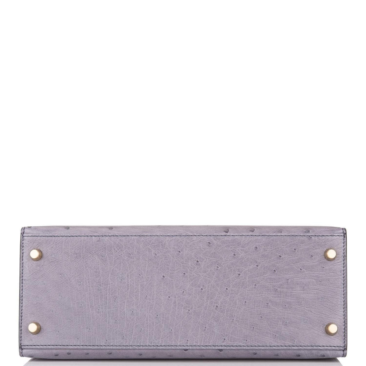 Hermes Kelly 28cm Bi-Color Gris Agate and Gris Perle Ostrich Sellier  Brushed Gold Hardware