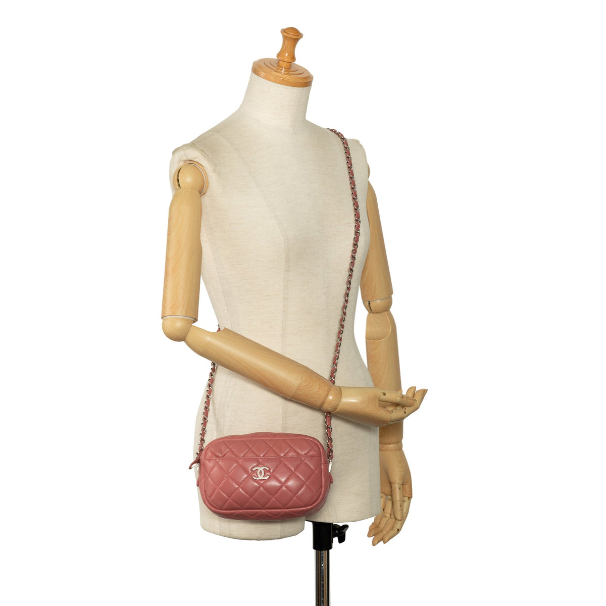 Chanel Mini Lambskin Camera Case Pink