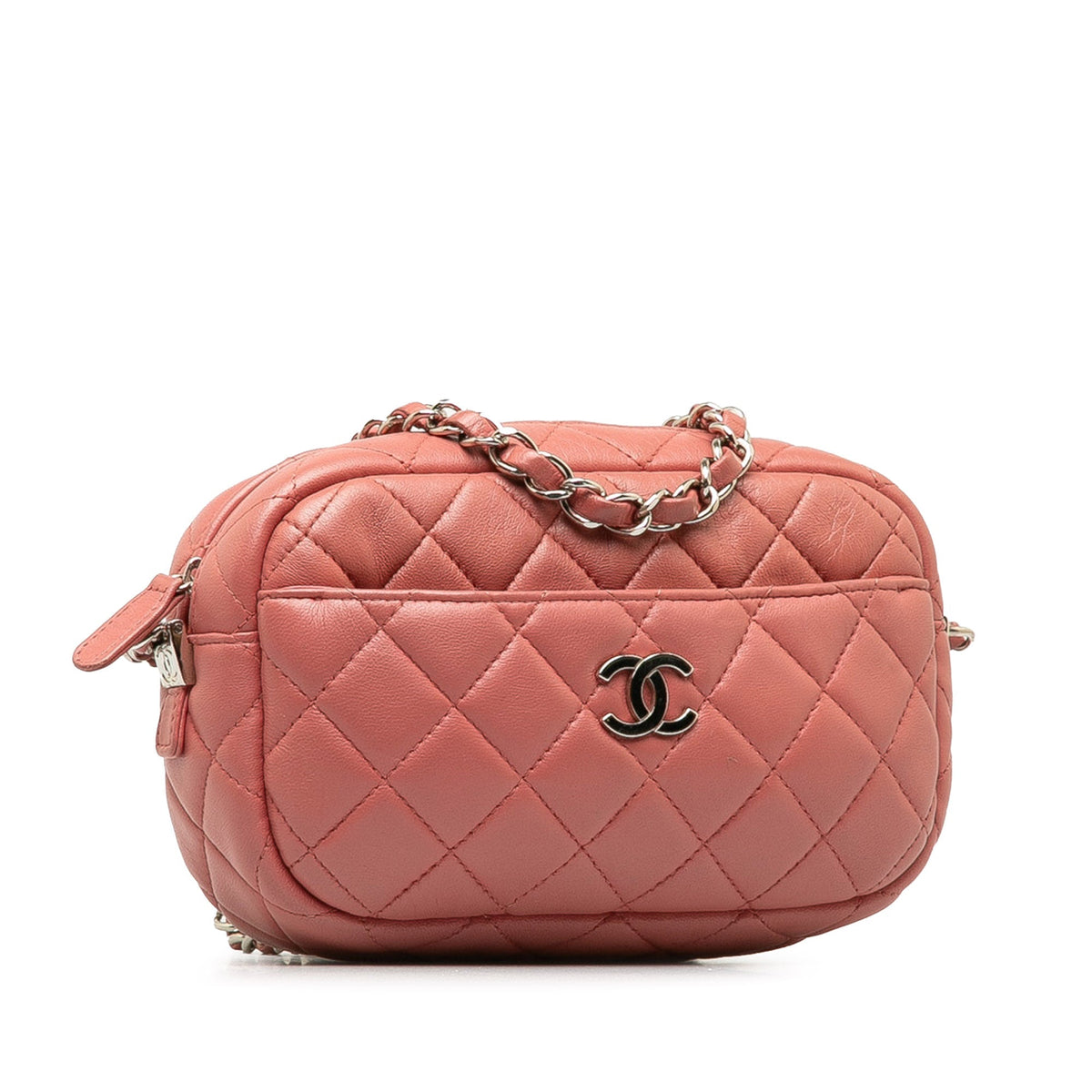 Chanel Mini Lambskin Camera Case Pink